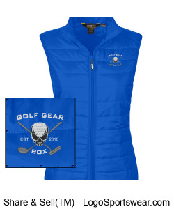 Goth Gear Box Ladies Royal Blue Puffier Vest Design Zoom